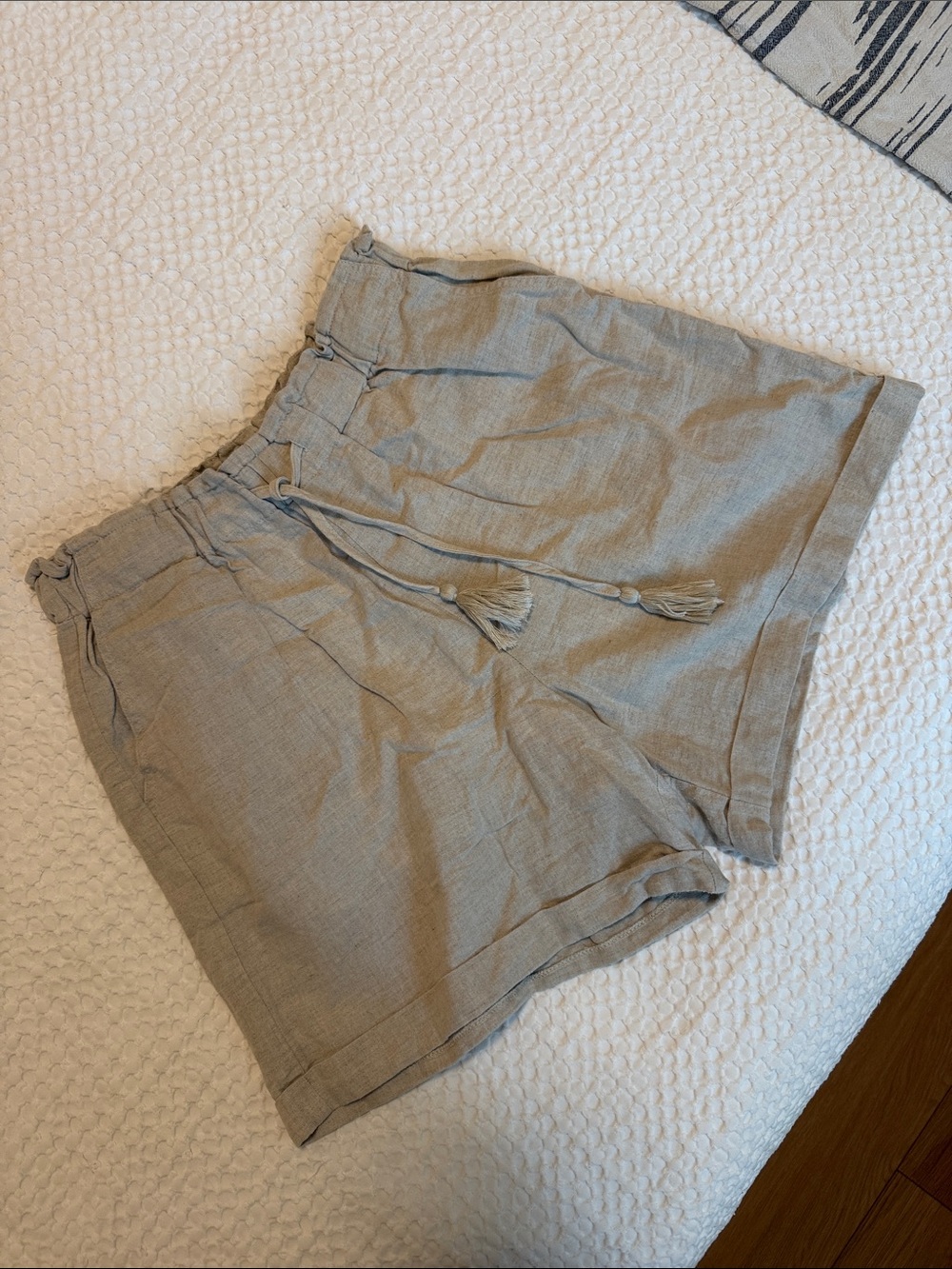 Women's Linen-Blend Drawstring Shorts in Beige with shorts, from Australia